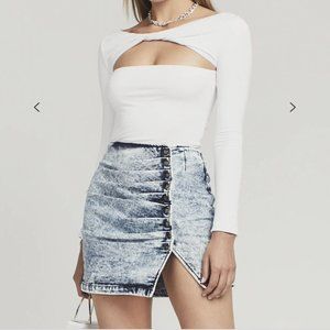 Retrofete Willa Denim Skirt in Light Blue Acid | Size XS NWT